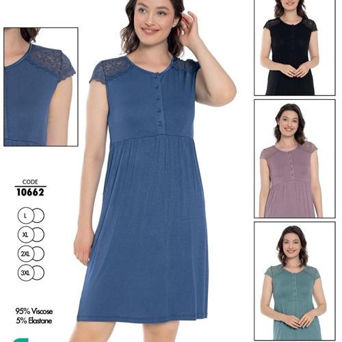 Ночнушка Cotpark (L-3XL) 10662 green (лето) Cotpark 10662 green