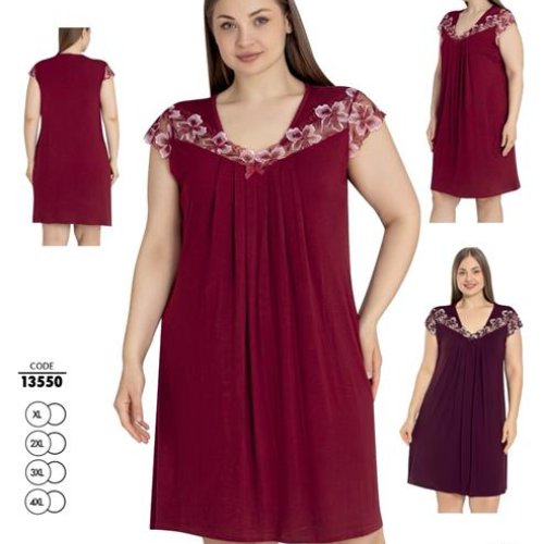 Ночнушка Cotpark (XL-4XL) 13550 wine (лето) Cotpark 13550 wine