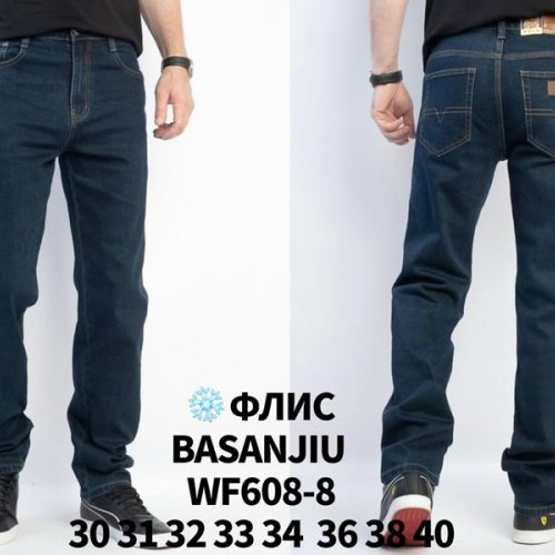 Джинсы Basanjiu (30-40) WF608-8 blue (зима) Basanjiu WF608-8 blue