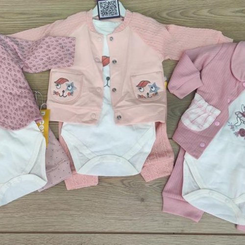 Костюм Emir kids (0.3-0.9) 773 pink листья (деми) Emir kids 773 pink листья