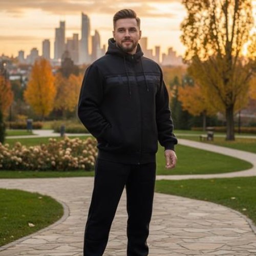 Костюм спорт Vip Stendo (3XL-5XL) VS1684 black (зима) Vip Stendo VS1684 black