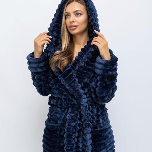 Халат Cotpark (M-2XL) C5 navy (зима) Cotpark C5 navy