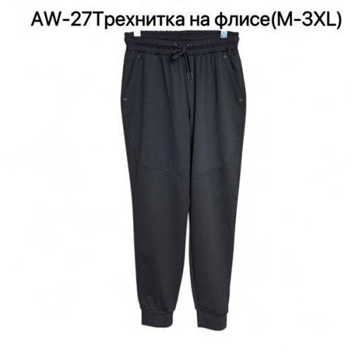 Штаны спорт Ale-Ate (M-3XL) AW27T black (зима) Ale-Ate AW27T black
