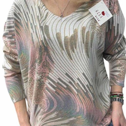 Свитер LeVisha (46-52) 25241 l.grey-pink (деми) LeVisha 25241 l.grey-pink