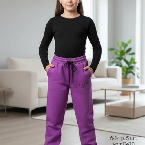 Штаны спорт AMZ (6-14) D410 purple (зима) AMZ D410 purple