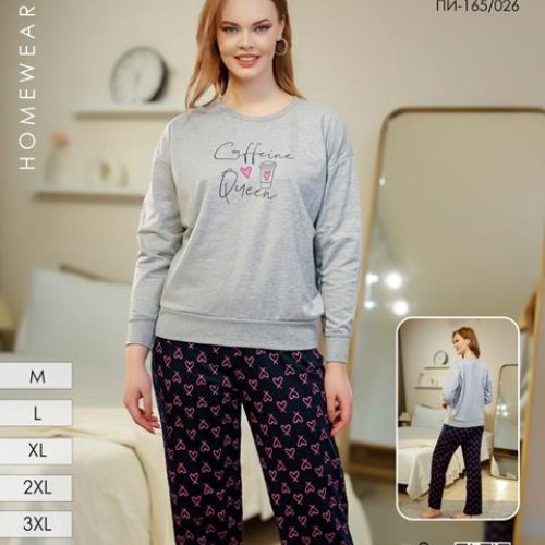 Пижама Samo (46-56) 165-026 grey (зима) Samo 165-026 grey
