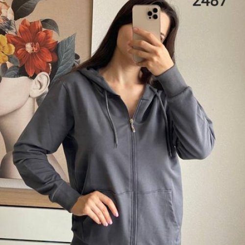 Кофта спорт FSN (46-52) 2487 d.grey (деми) FSN 2487 d.grey