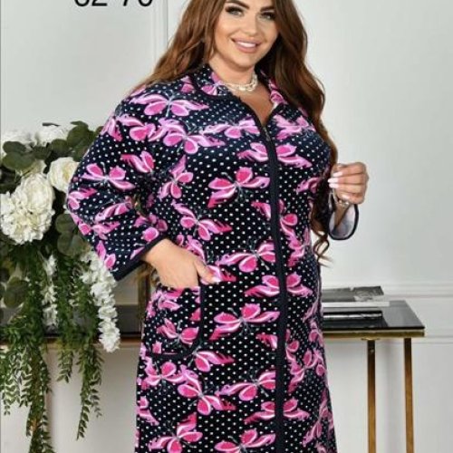 Халат Anion (62-70) A800-142 black-pink (деми) Anion A800-142 black-pink