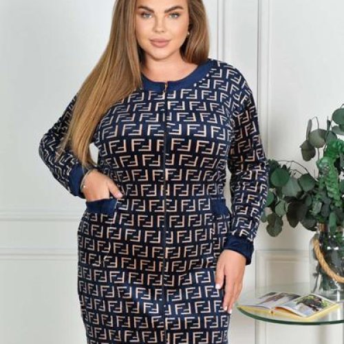 Халат Anion (58-66) 601-320 navy-beige (деми) Anion 601-320 navy-beige
