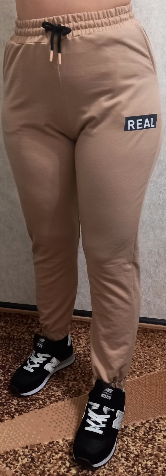 Штаны спорт Red Hat clothes (L-2XL) 0137 beige (деми)