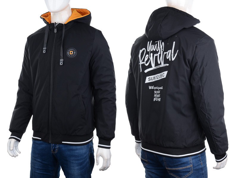 Куртка M7 (L-3XL) 2226 black-orange (деми)