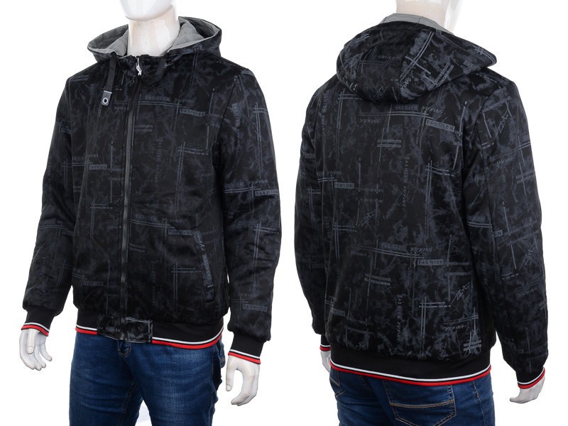 Куртка M7 (L-3XL) 2227 black-grey (деми)