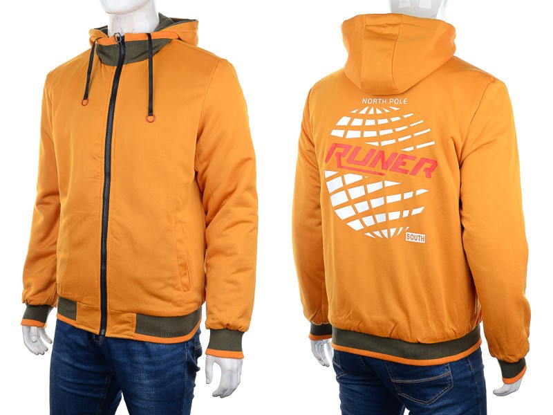 Куртка M7 (XL-3XL) 7795 orange-grey (деми)