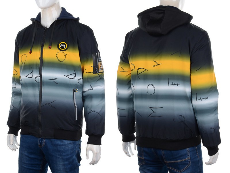 Куртка M7 (XL-3XL) 7798 black-yellow (деми)
