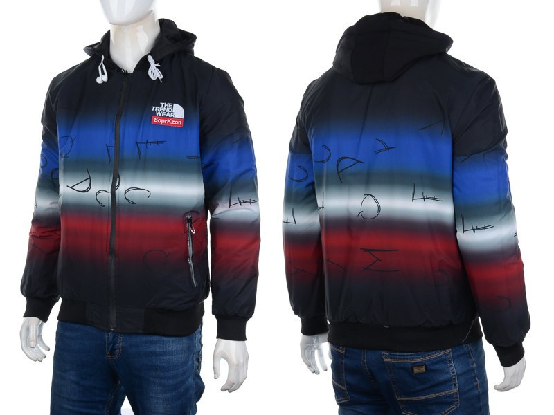 Куртка M7 (XL-3XL) 7799 black-blue (деми)