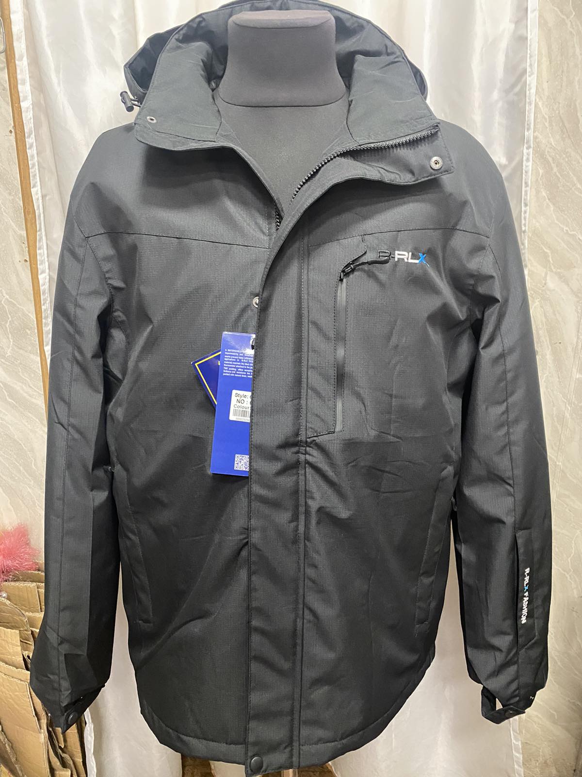 Куртка RLX (M-3XL) 679 black (деми)