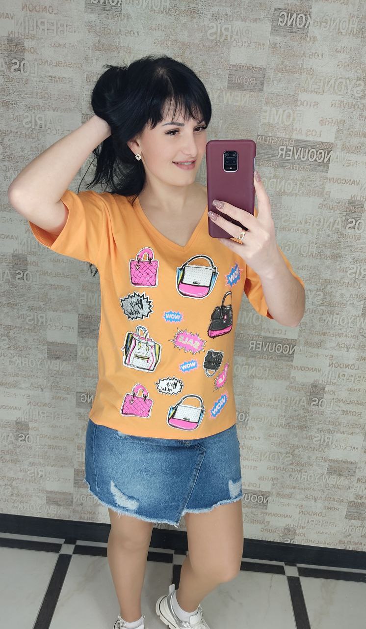 Футболка Shipi (S-L) Kyz09 orange (лето)