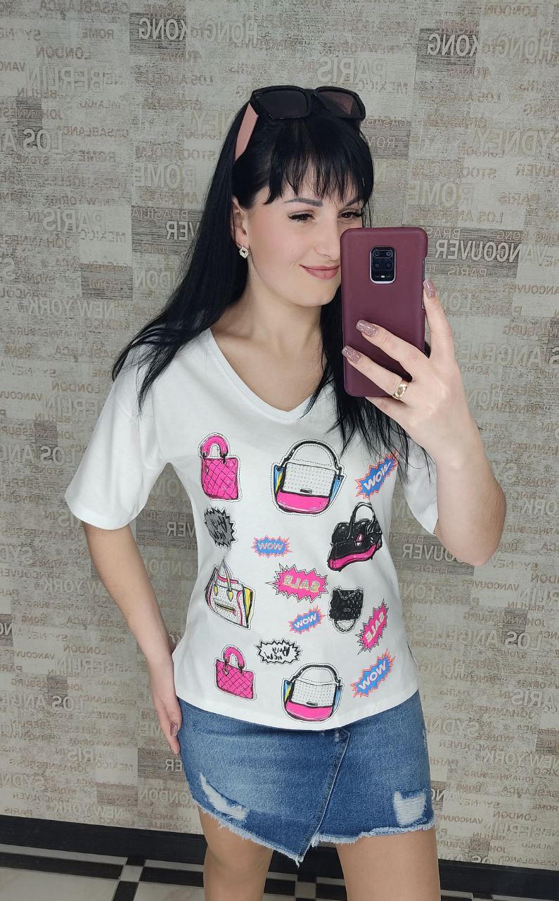 Футболка Shipi (S-L) Kyz09 white (лето)