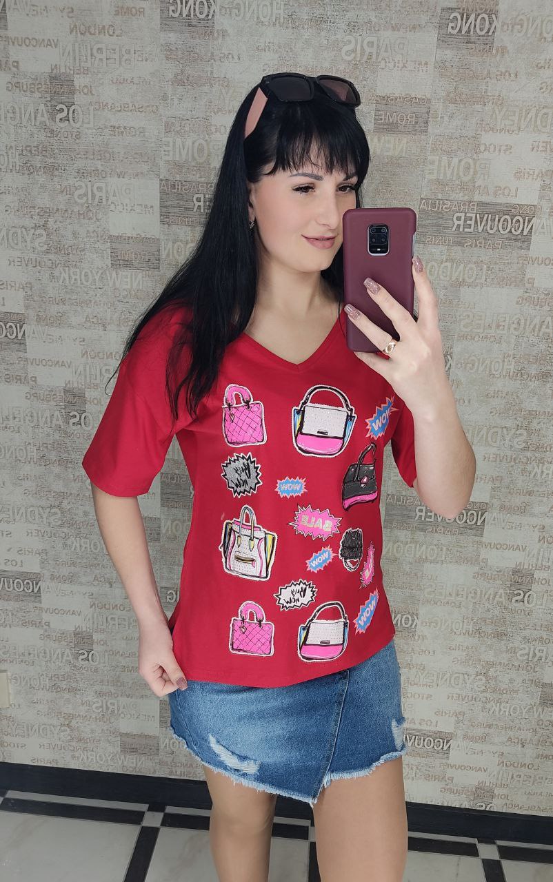 Футболка Shipi (S-L) Kyz09 wine (лето)