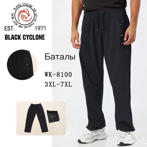 Штаны спорт Giang (3XL-7XL) 8100 black (деми)