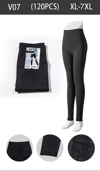 Лосины ALIA (XL-7XL) V07 black хутро (зима)