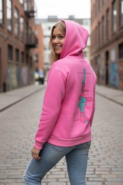 Худи Madoka (M-3XL) 1211 pink (зима)