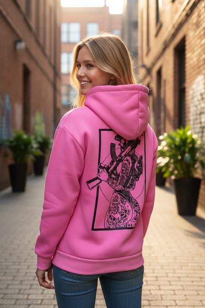 Худи Madoka (M-3XL) 1212 pink (зима)