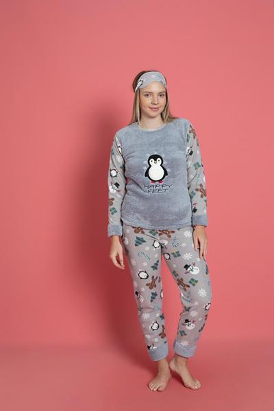 Пижама HomeWear (M-2XL) H107 grey (зима)