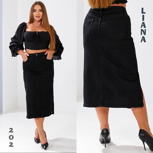 Юбка Liana Denim (30-36) 202 black (лето)