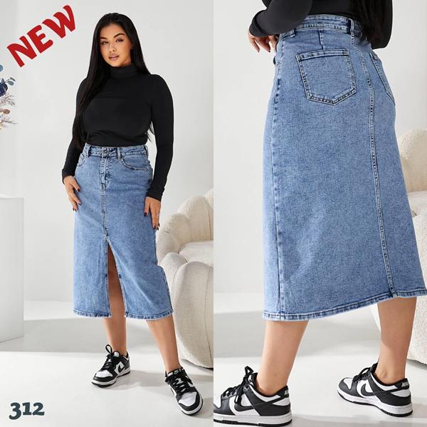 Юбка Liana Denim (31-38) 312 l.blue (лето)