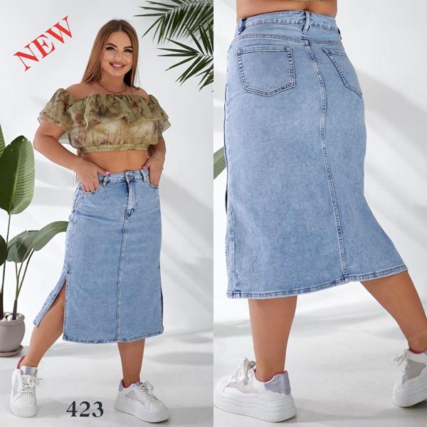Юбка Liana Denim (32-42) 423 l.blue (лето)