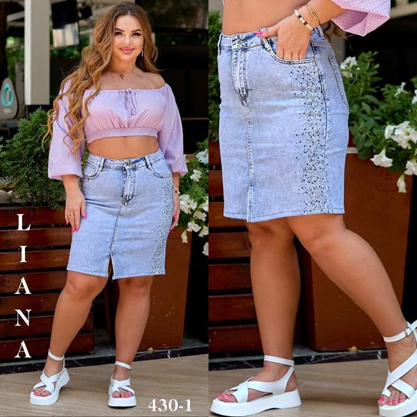 Юбка Liana Denim (30-36) 430-1 l.blue (лето)
