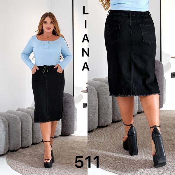 Юбка Liana Denim (32-42) 511 black (лето)