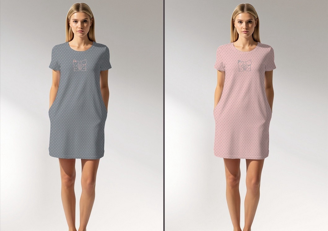 Ночнушка Trikotag (M-2XL) T54 grey (лето)