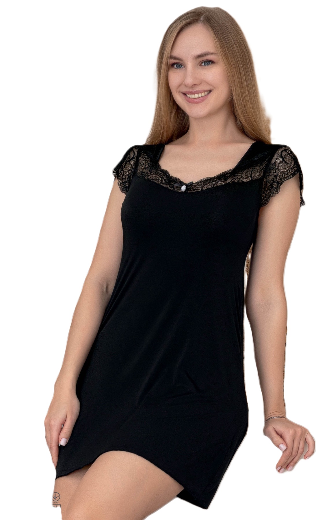 Ночнушка Trikotag (M-XL) 10738 black (лето)