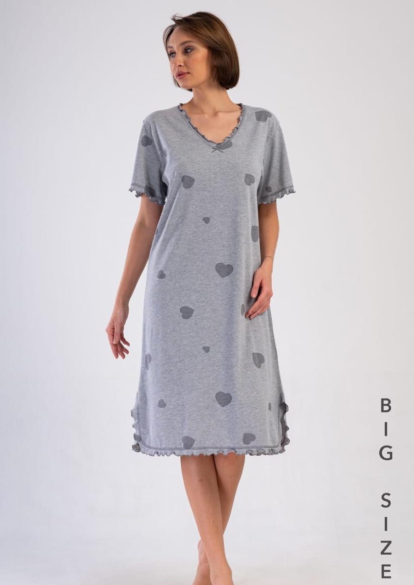 Ночнушка Trikotag (XL-4XL) T74 grey (лето)