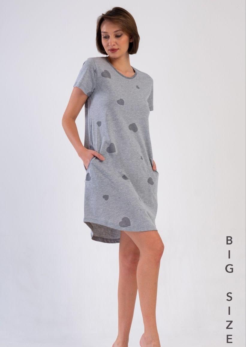 Ночнушка Trikotag (XL-4XL) T75 grey (лето)