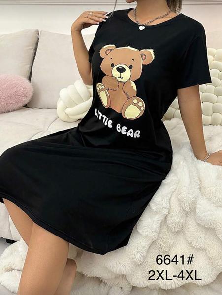 Ночнушка Anion (2XL-4XL) 6641 black (лето)