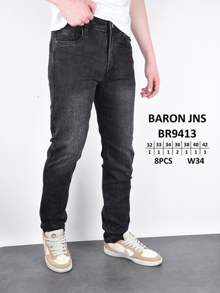 Джинсы Baron Jeans (32-42) BR9413 black (деми)