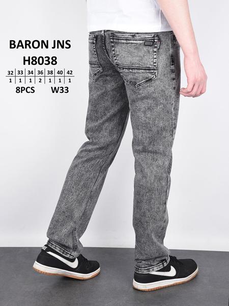 Джинсы Baron Jeans (32-42) H8038 grey (деми)