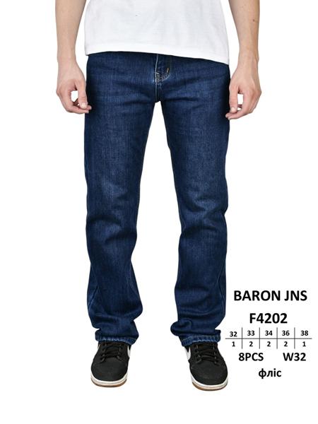 Джинсы Baron Jeans (32-38) F4202 blue (зима)