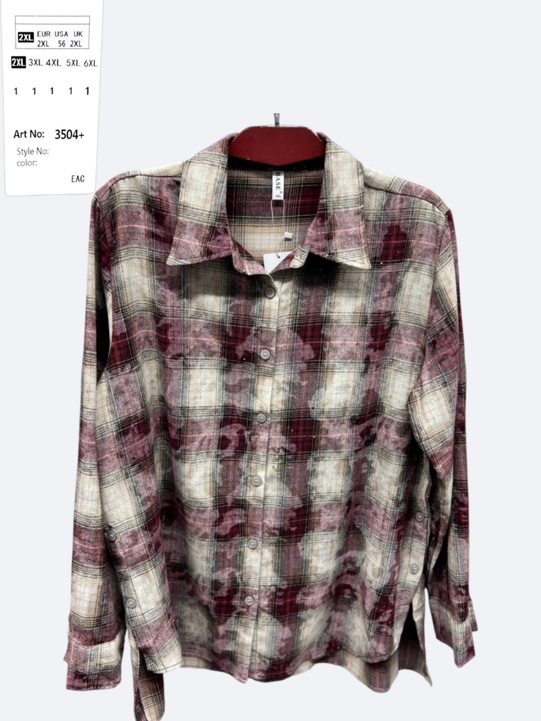 Рубашка BASE (2XL-6XL) 3504+ wine (деми)