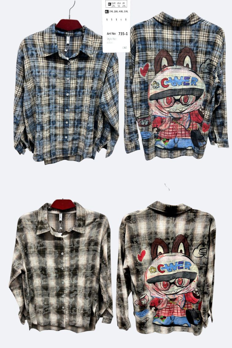 Рубашка BASE (XL-5XL) 735-1 l.blue (деми)