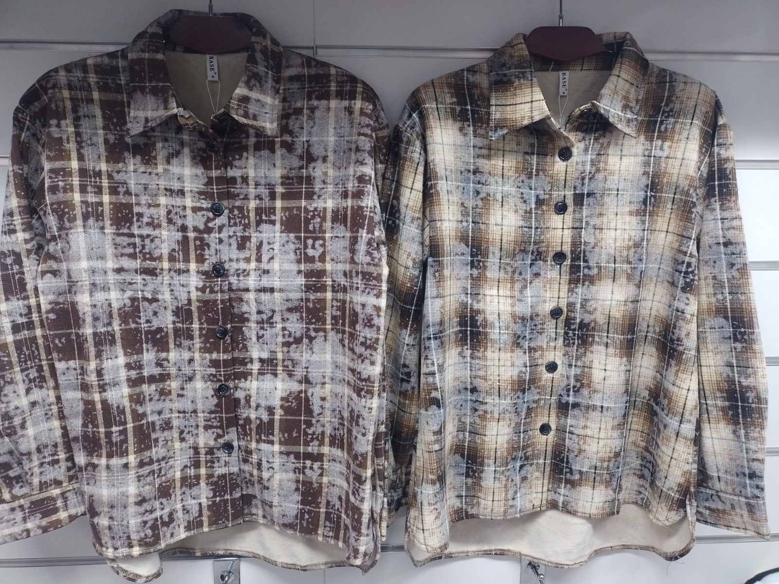 Рубашка BASE (M-2XL) 892 beige-grey (зима)