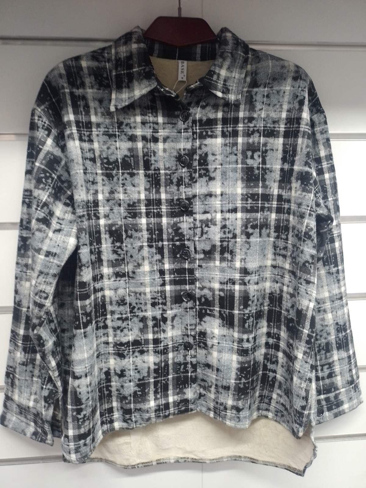 Рубашка BASE (M-2XL) 892 grey-black (зима)