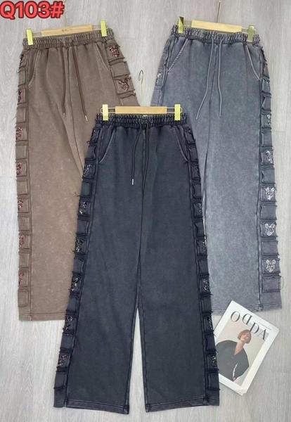 Штаны Шаолинь (M-XL) QL103 grey (деми)