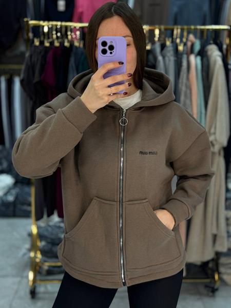 Кофта спорт Arina (42-48) 4252-1 brown (зима)