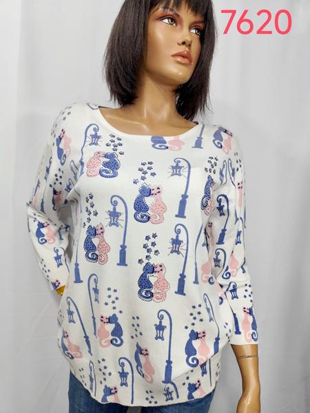 Свитер LIDA (3XL-4XL) 7620 white (деми)