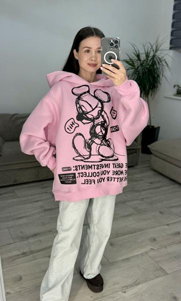Худи S.Style (42-48) 290 pink (зима)