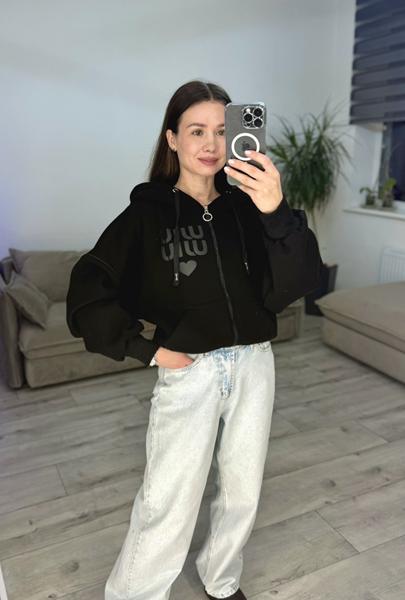 Кофта спорт S.Style (42-48) 51 black (зима)